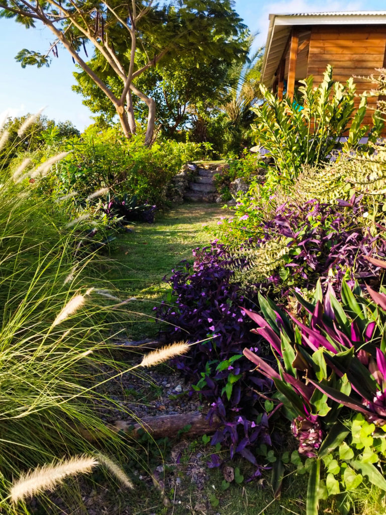 chemin d'accès au bungalow